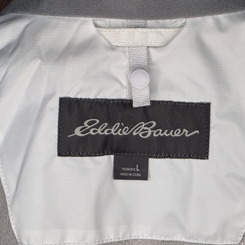Eddie Bauer Weatheredge Jacket Water Resistant Lined Shell Cream White Taupe L - Picture 8 of 16